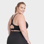 High Support Women's Embossed Sports Bra - Black XXL