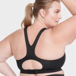 High Support Women's Embossed Sports Bra - Black XXL