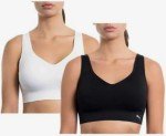 PUMA Seamless Sports Bra Set, White/Black, Large
