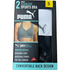 PUMA Women's Seamless Sports Bra 2-Pack