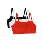 3-Pack Women's Cotton Spaghetti Strap Sports Bras