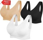 Women's 3-Pack Seamless Stretchy Sports Bras