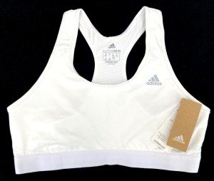 Adidas White Aeroready Racerback Sports Bra for Women