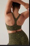 Athleta Nina Animal Print Sports Bra - Olive Black