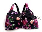 Victoria's Secret Black Floral Front Close Sports Bra