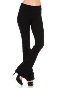 Plus Size Women's Cotton Flare Yoga Pants