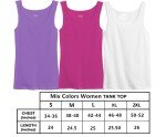 Women's 100% Cotton Ribbed Tank Tops, 3-12 Pack