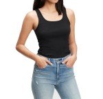 Women's 100% Cotton Ribbed Tank Tops, 3-12 Pack
