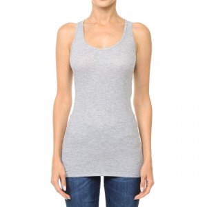 Soft Stretch Ribbed Racerback Cotton Tank Top