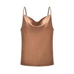 Adjustable Satin Cami Crop Top with Spaghetti Straps