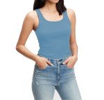 Women's 100% Cotton Ribbed Tank Tops, 3-12 Pack