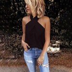 Halter Neck Sleeveless Women’s Tank Top Blouse