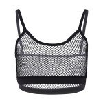 Sheer Fishnet Bra Crop Top for Women