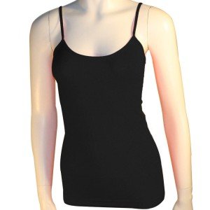 Black Basic Stretch Spaghetti Strap Camisole Top
