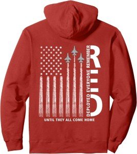 Red Friday Military American Flag Pullover Hoodie