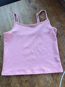 American Eagle Pink Ribbed Crop Tank, XS