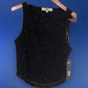 Madden NYC Black Sparkly Sleeveless Tank Top