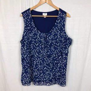 Jaclyn Smith Women's Blue Tiered Fabric Tank Top