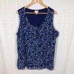 Jaclyn Smith Women's Blue Tiered Fabric Tank Top