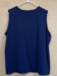 Blue Sleeveless Knit Tank Top for Women, XL