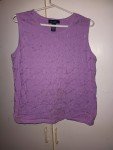 Purple Embroidered Women's Denim Tank Top, XL