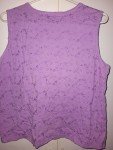 Purple Embroidered Women's Denim Tank Top, XL