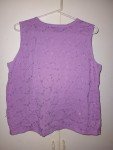 Purple Embroidered Women's Denim Tank Top, XL