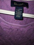 Purple Embroidered Women's Denim Tank Top, XL
