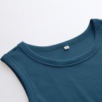 Lake Blue Sleeveless High Neck Tank Top