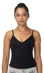Black V Neck Spaghetti Strap Camisole for Women