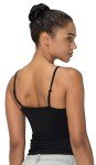 Black V Neck Spaghetti Strap Camisole for Women