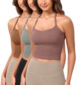 3-Pack Women's Seamless Sweetheart Crop Tanks