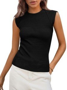 Trendy Women's Cap Sleeve Ribbed Tank Top