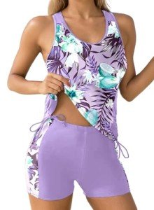 Floral Tummy Control Two-Piece Women's Swimsuit