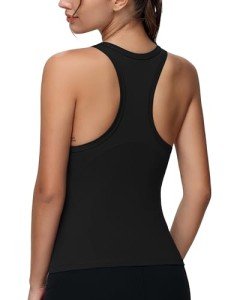 Women's Slim Fit Racerback Workout Tank - Black