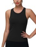 Women's Slim Fit Racerback Workout Tank - Black
