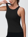 Women's Slim Fit Racerback Workout Tank - Black