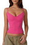 Hot Pink Sweetheart Neck Summer Crop Top