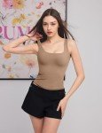 PUMIEY Square Neck Sleeveless Summer Tank Top