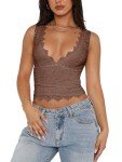 Cute V-Neck Lace Cropped Tank Top for Women