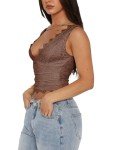 Cute V-Neck Lace Cropped Tank Top for Women