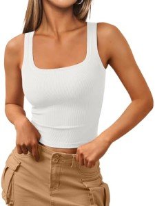 Trendy Women's Square Neck Cropped Tank Top