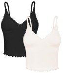 V-Neck Cropped Ruffled Tank Top for Women