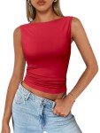 Chic Red Sleeveless Tank Top for Women