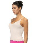 V-Neck Cropped Ruffled Tank Top for Women