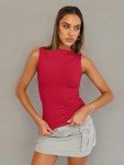 Chic Red Sleeveless Tank Top for Women