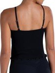 V-Neck Cropped Ruffled Tank Top for Women