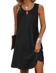 Zeagoo Women's Black A-Line T-Shirt Dress