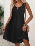 Zeagoo Women's Black A-Line T-Shirt Dress