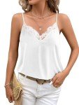 Ekouaer Women's Lace Satin V-Neck Pajama Top